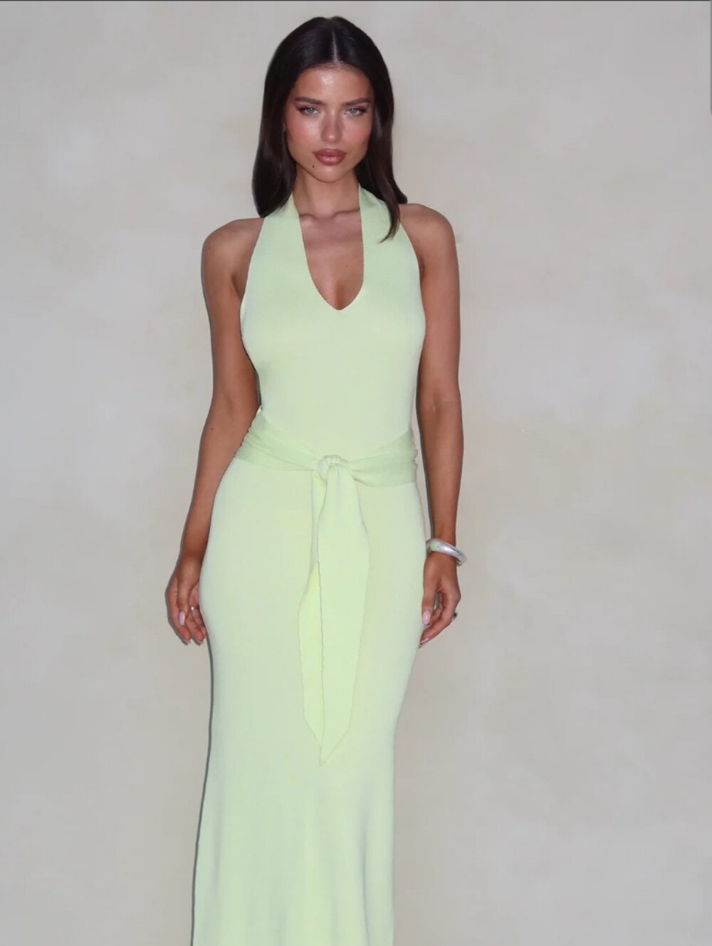 Tiger MIST Lime Halter Maxi Dress